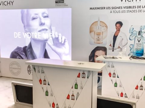 Booth d’exposition sur mesure de Vichy au Salon de la femme.